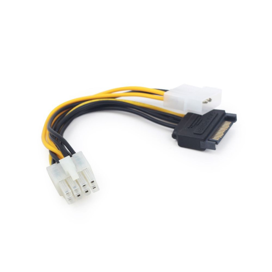 Переходник питания Gembird CC-PSU-82 (PCI-Express, для дополнительного питания видеокарт, Molex+SATA -> 1 x 8-pin PCI-E) [ CC-PSU-82 ]