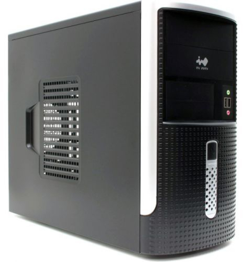 Корпус mATX Mini-Tower InWin EMR001 (Без БП !!!, без БП!!!, БП сверху, черно-серебристый, черный, внешн. 2 x 5.25", внешн. 2 x 3.5", внутр. 5 x 3.5", 