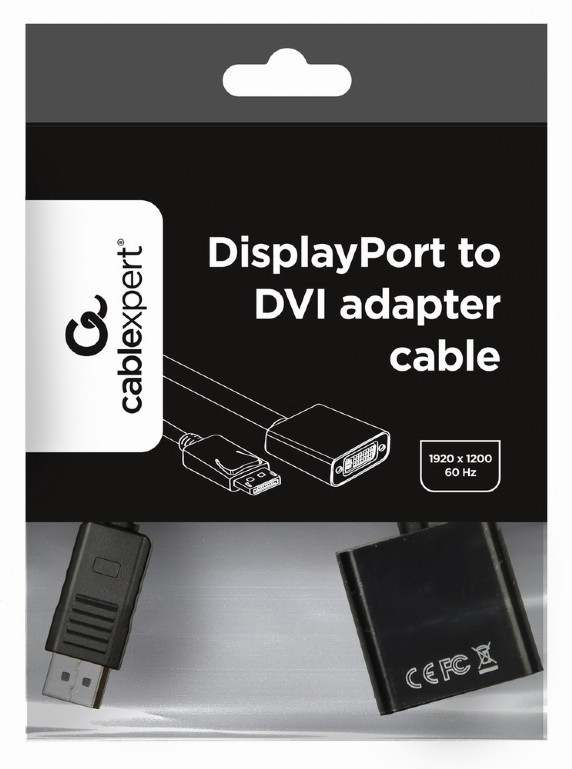 Кабель-переходник DisplayPort-VGA Gembird Cablexpert (DP (male) - VGA (female), 20M/15F, черный, 15 см кабель) [ A-DPM-VGAF-02 ]