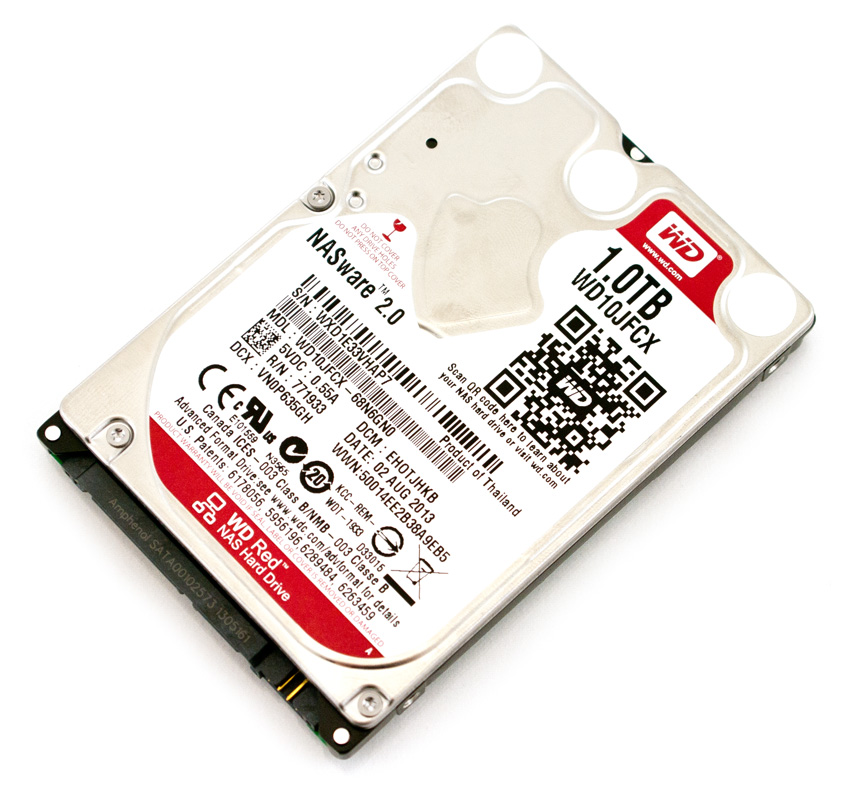 Жесткий диск 2.5" 1TB WD Red (WD10JFCX) (IntelliPower, 16MB, SATA600, для использования в NAS (до 8 дисков), AF 4Kn, толщина 9.5 мм) OEM