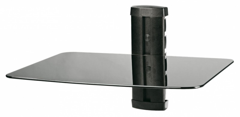 Кронштейн настенный Tuarex CORSA-6001 (черный, для AV-систем, фиксированный, полка - тонированное черное стекло, до 10 кг, 42x30x20 см) [ TRX1S0-01B ]