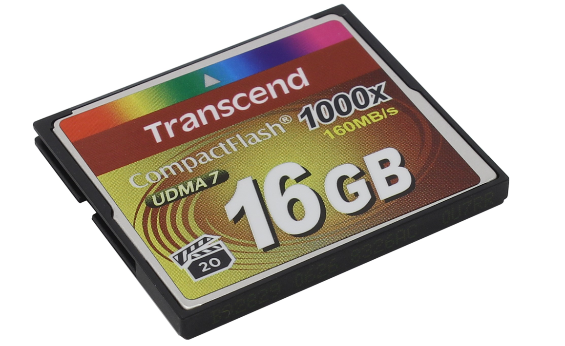 Флэш-карта Compact Flash 16GB Transcend 1000 (160/70MB/s CF Type I) [ TS16GCF1000 ]