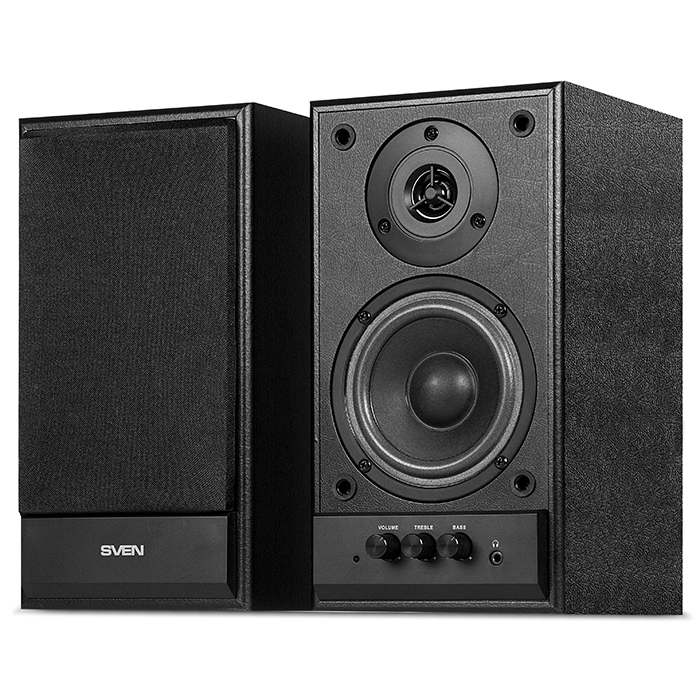 Акустическая система 2.0 SVEN SPS-702 (черный, 2 x 20 Вт, 40-22000 Гц, разъем для наушников) [ SV-0120702BL ]