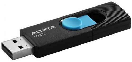 Флэш-накопитель 64 GB ADATA UV220 (бело-серый, пластик, 55x20x10 мм, выдвижной коннектор, USB 2.0 Type-A) [ AUV220-64G-RWHGY ]