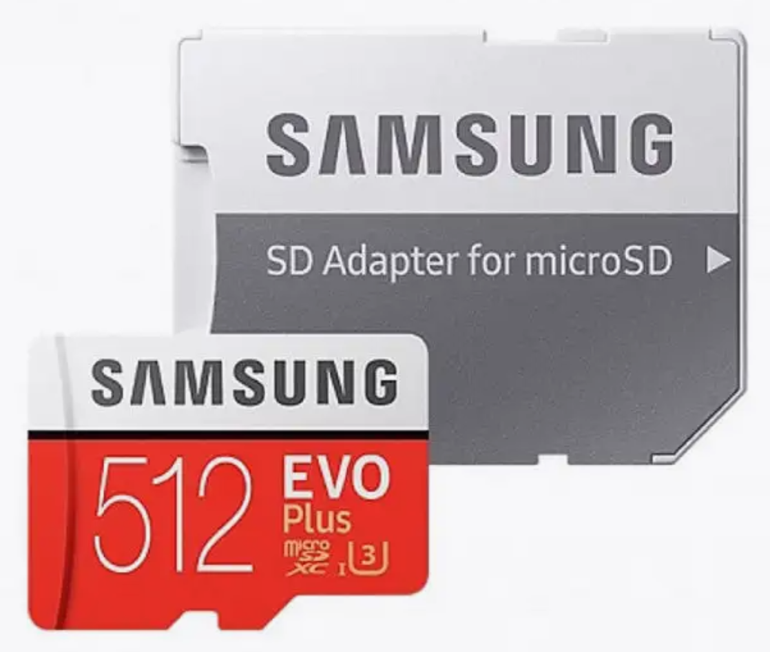 Флэш-карта microSDXC 512 GB Samsung EVO Plus (Class UHS-I U3, 100 MB/s 90 MB/s SD адаптер. красно-белый) [ MB-MC512GA/RU ]