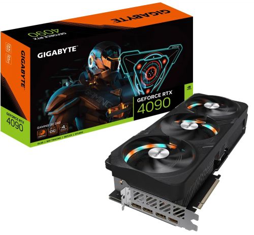 Видеокарта Gigabyte GeForce RTX 4090 GAMING OC 24G (PCI-E 4.0, 24576 MB, GDDR6X, 384 bit, Base: 2230 MHz, Boost: 2520 MHz, 21000 MHz, 4nm, AD102-300, 