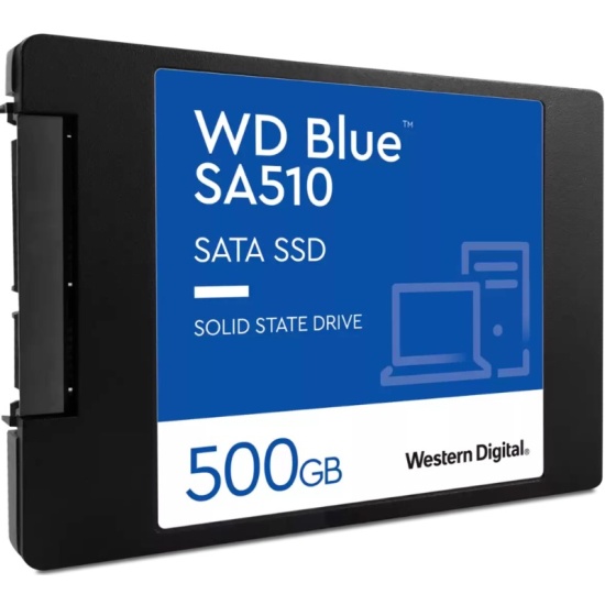 Накопитель SSD 2,5" SerialATA 500 GB WD Blue SA510 (WDS500G3B0A) Retail (560 МБ/сек, 510 МБ/сек, read: 90000 IOPS, write: 82000 IOPS, SATA600, 3D NAND
