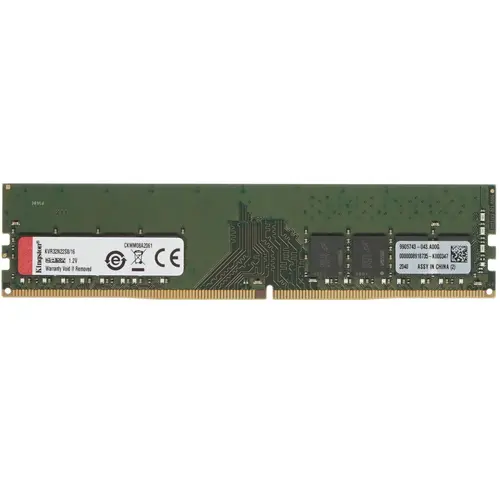 Память DIMM DDR4 16GB (PC4-25600, 3200MHz) Kingston ValueRAM (1шт x 16ГБ, CL 22-22-22, 1.2 В, Single rank x8, высота 31.25 мм, без радиаторов) [ K