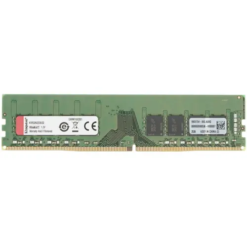 Память DIMM DDR4 32GB (PC4-25600, 3200MHz) Kingston ValueRAM (1шт x 32ГБ, CL 22-22-22, 1.2 В, Dual rank x8, высота 32.25 мм, без радиаторов) [ KVR