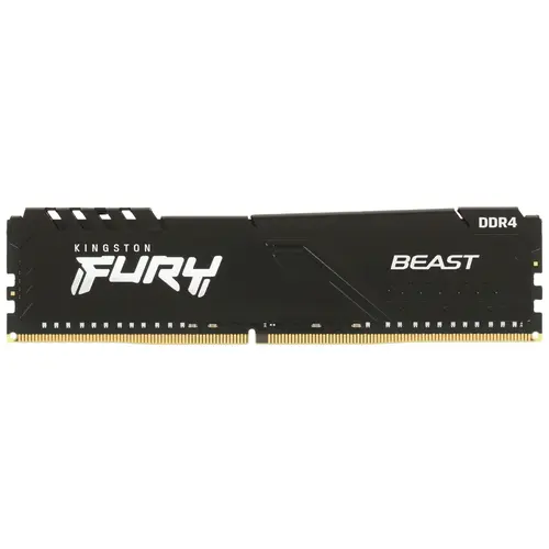 Память DIMM DDR4 32GB (PC4-25600, 3200MHz) Kingston FURY Beast Black (1шт x 32ГБ, CL 16-18-18, 1.35 В, Dual rank x8, высота 34.1 мм, черные НИЗКИЕ