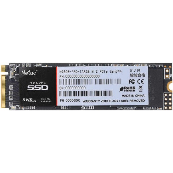 Накопитель SSD M.2 256 GB NETAC N930E (NT01N930E-256G-E4X) Retail (2130 МБ/сек, 1720 МБ/сек, PCI-Express 4x rev.3.0 (NVMe 1.3), 3D NAND (TLC), Toggle 