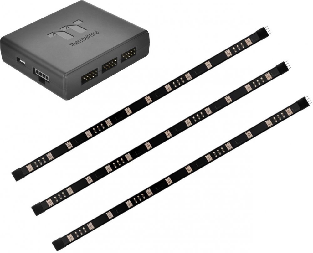 Комплект подсветки корпуса ПК Thermaltake Pacific Lumi Plus LED Strip 3Pack (3 светодиодных RGB шнура 30 см, контроллер управления) [ CL-O014-PL00SW-A ]