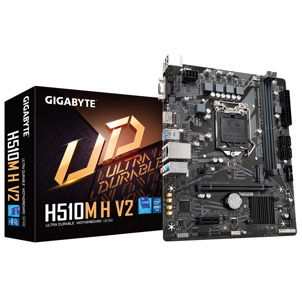 Материнская плата Gigabyte H510M H V2 Retail (Intel H470, S-1200, mATX, 2xDDR4-3200, 4xSATA600, M.2, VGA/HDMI)