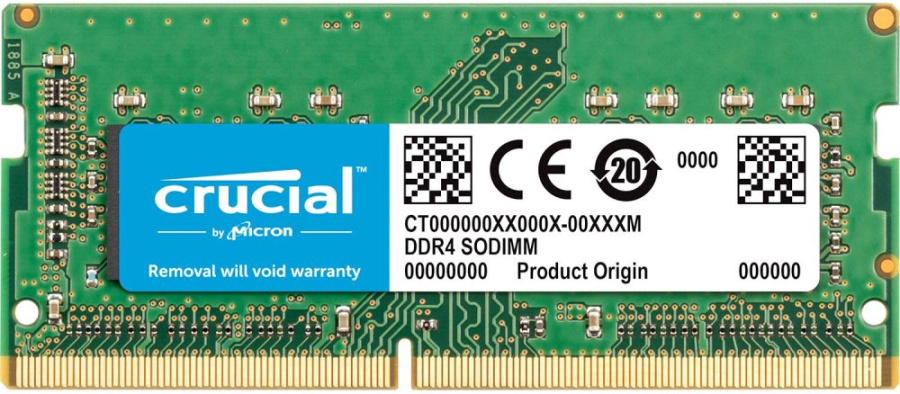 Память SODIMM DDR4 4 GB (PC4-21300, 2666 MHz) Crucial (1 шт x 4 ГБ, CL 19-19-19, 1.2 В, Single rank x16, высота 30 мм) [ CT4G4SFS6266 ]