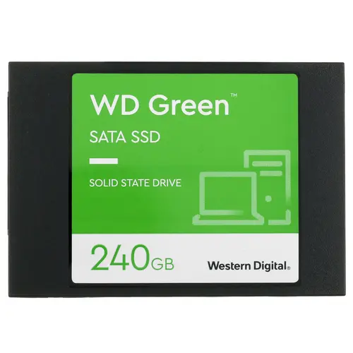 Накопитель SSD 2,5" SerialATA 240 GB WD Green (WDS240G3G0A) Retail (545 МБ/сек, 465 МБ/сек, write: 37000 IOPS, SATA600, 3D NAND (TLC), TRIM, Ultra-sli