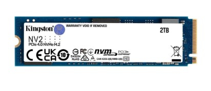 Накопитель SSD M.2 2TB Kingston NV2 (SNV2S/2000G) Retail (3500/2800МБ/сек, NVMe PCI-Ex4 4.0, 3D QLC, TBW 640, M.2 2280)