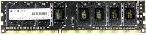 Память DIMM DDR3L 8GB (PC3L-12800, 1600MHz) AMD Radeon R5 Entertainment (1шт x 8ГБ, CL 9-9-9-24, 1.35 В, Dual rank x8, высота 30 мм, черный цвет