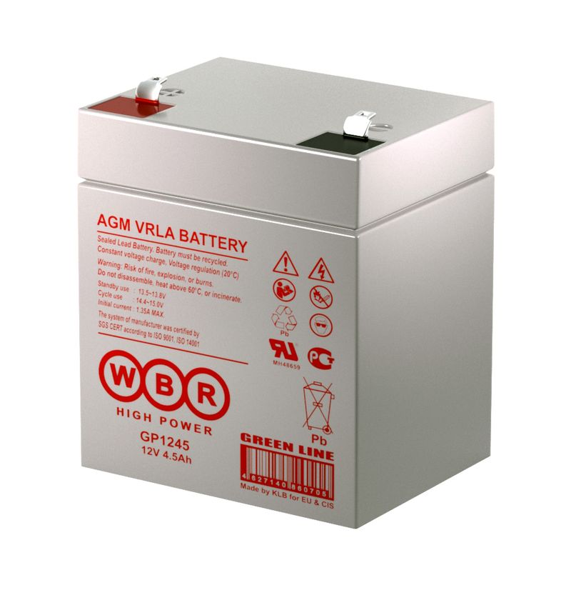 Аккумулятор WBR GP1245 (12V / 4.5 Ah, lead-acid)