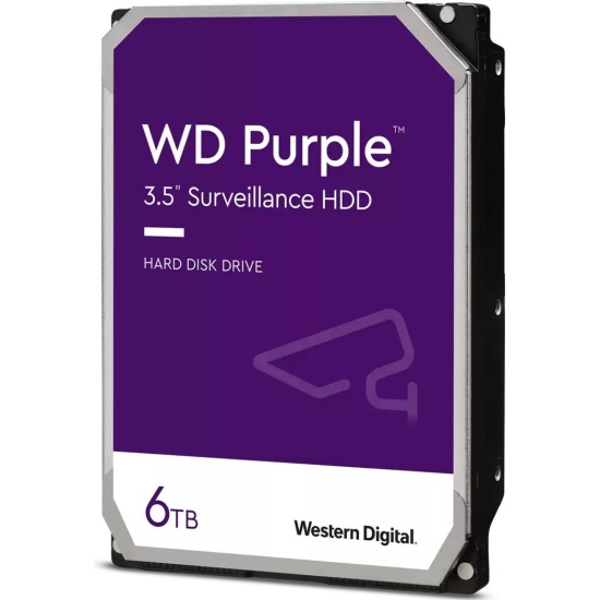 Жесткий диск 3.5" 6TB WD Purple (WD63PURZ) (5400об/м, 256MB, SATA600, для систем видеонаблюдения до 64 камер в режиме 24x7, AF 4Kn) OEM
