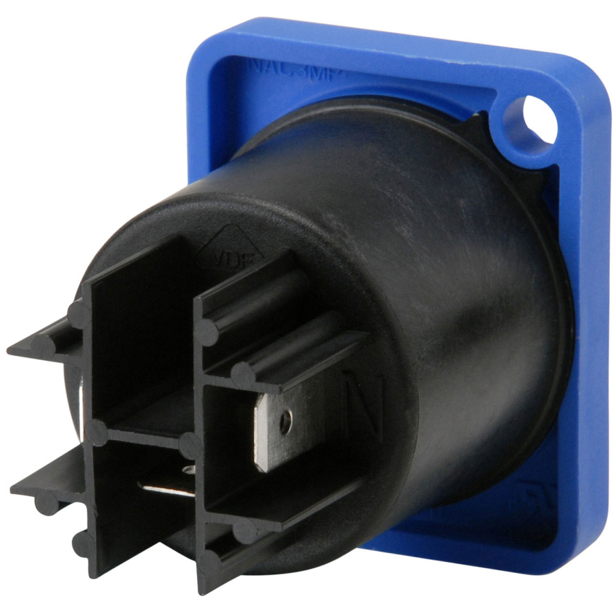 Розетка входная для патчпанели Neutrik NAC3MPA (Chassis connector, power-in, 3/16'' flat tab terminals, blue)