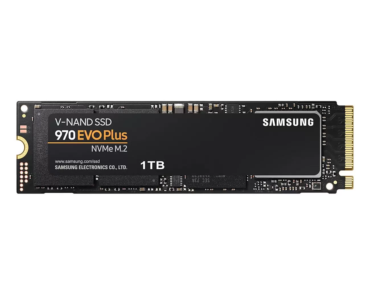 Накопитель SSD M.2 1TB Samsung 970 EVO Plus (MZ-V7S1T0BW) Retail (3500/3300МБ/сек, 60K/55K IOPS, NVMe PCI-Ex4 3.0, TBW 600, M.2 2280)