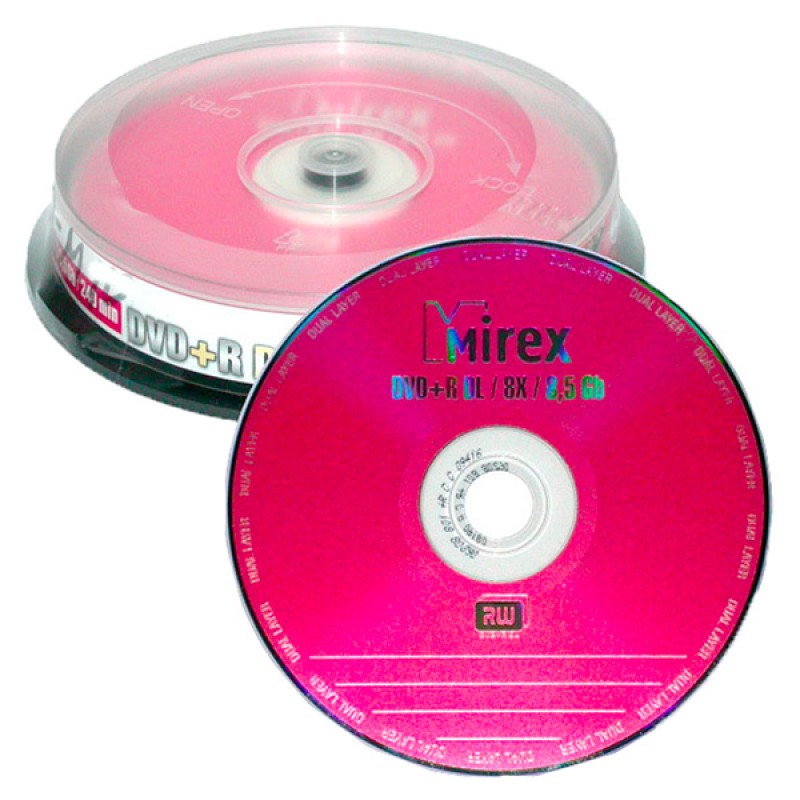 Диск DVD+R Mirex (8.5 GB Double Layer, 8 x, Cakebox, 10 шт) [ UL130062A8L ]
