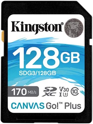 Флэш-карта SDXC 128 GB Kingston Canvas Go! Plus (Class UHS-I U3 / V30 / A2, 170 MB/s 90 MB/s черный) [ SDG3/128GB ]