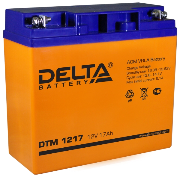 Аккумулятор Delta DTM 1217 (12V / 17 Ah, lead-acid)