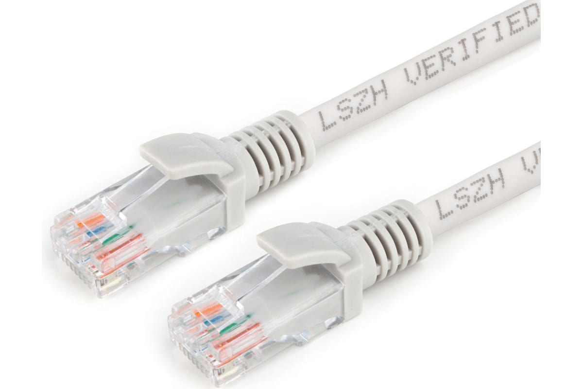 Патч-корд LSZH медный UTP Cablexpert PP30-3M кат.5e, 3м, литой, многожильный (серый)            