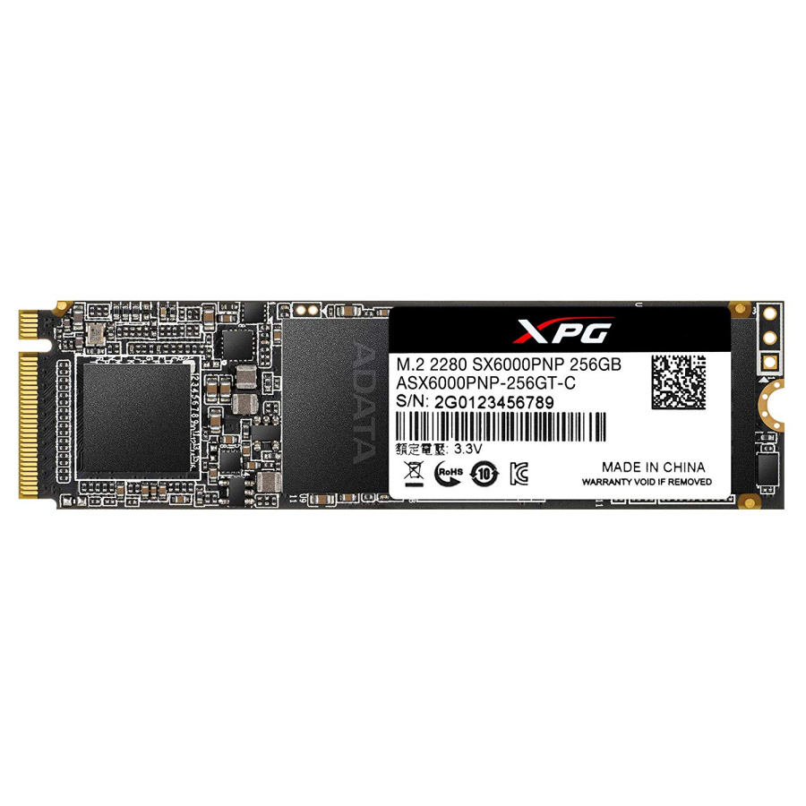 Накопитель SSD M.2 256 GB ADATA XPG SX6000 Pro (ASX6000PNP-256GT-C) Retail (2100 МБ/сек, 1200 МБ/сек, read: 190000 IOPS, write: 180000 IOPS, PCI-Expre