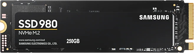 Накопитель SSD M.2 250 GB Samsung 980 Series (MZ-V8V250BW) Retail (2900 МБ/сек, 1300 МБ/сек, read: 230000 IOPS, write: 320000 IOPS, без буфера, PCI-Ex
