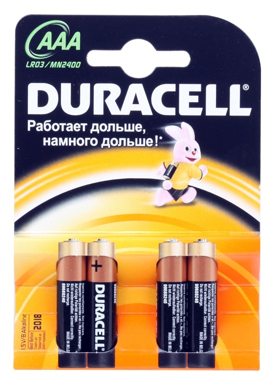 Батарейки AAA Duracell Basic LR03-4BL (4 шт) [ LR03-4BL MN2400 ]
