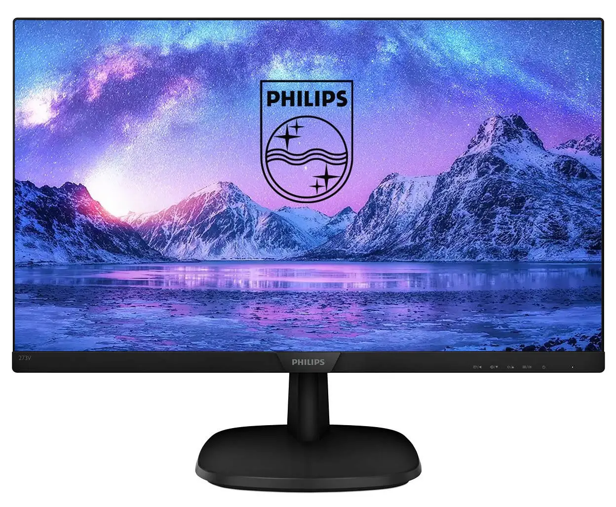 Монитор 27" Philips 273V7QDSB WLED (черный, 1920x1080, IPS, 16:9, антибликовый, 5 мс, яр- 250 cd/m2, к- 1000:1, у.о. г/в 178/178, D-Sub, DVI-D x 1, HD