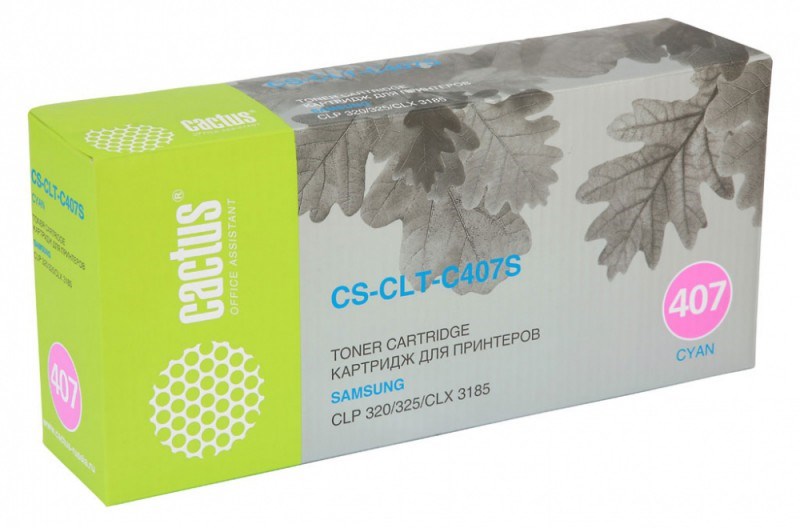 Тонер-картридж Cactus [ CS-CLT-C407S ] CLP320/320n/325/CLX3185/3185n/3185fn (cyan, до 1000 стр)