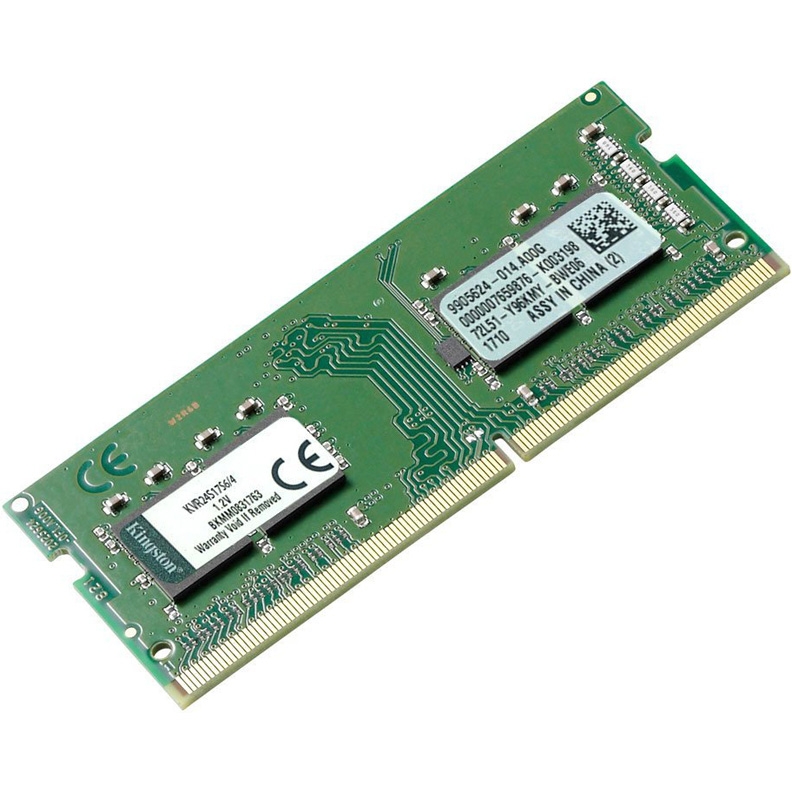 Память SODIMM DDR4 4GB (PC4-19200, 2400MHz) Kingston ValueRAM (1шт x 4ГБ, CL 17-17-17, 1.2 В, Single rank x16, высота 30 мм) KVR24S17S6/4