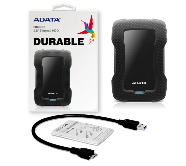 Внешний жесткий диск 2.5" 4TB ADATA HD330 (USB 3.1, черный, 89,9x132,7x23,4 мм, 400 г) [ AHD330-4TU31-CBK ]