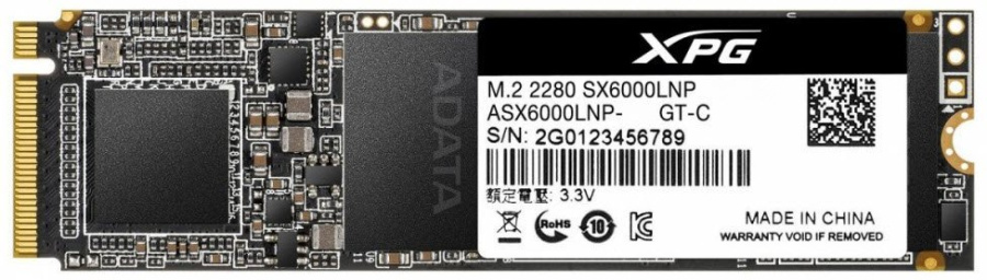 Накопитель SSD M.2 128GB ADATA XPG SX6000 Lite (ASX6000LNP-128GT-C) Retail (1800/600МБ/сек, 100K/130K IOPS, NVMe PCI-Ex4 3.0, 3D TLC, TBW 60, M.2 2280