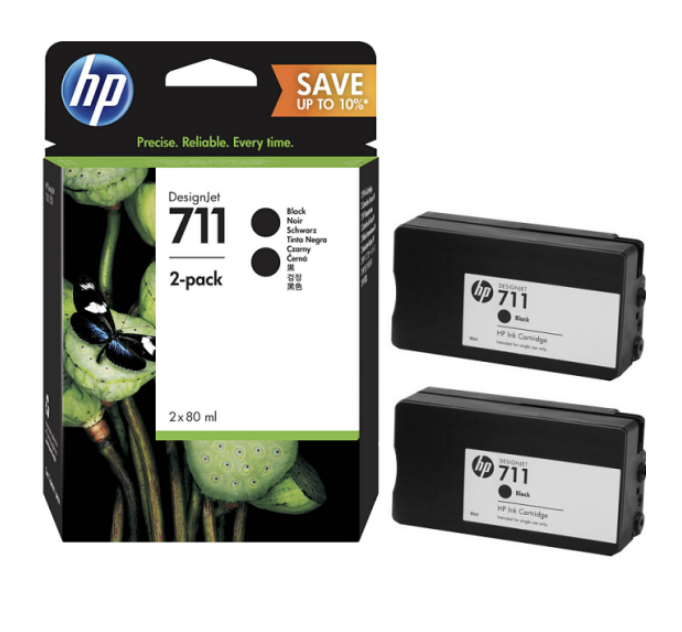 Картридж HP 711 [ P2V31A ] (black, 2х80 ml) для DJ T120/T125/T130/T520/T525/T530