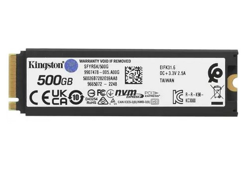 Накопитель SSD M.2 500GB Kingston FURY Renegade SSD (SFYRSK/500G) Retail (7300/3900МБ/сек, 450K/900K IOPS, NVMe PCI-Ex4 4.0, 3D TLC, TBW 500)