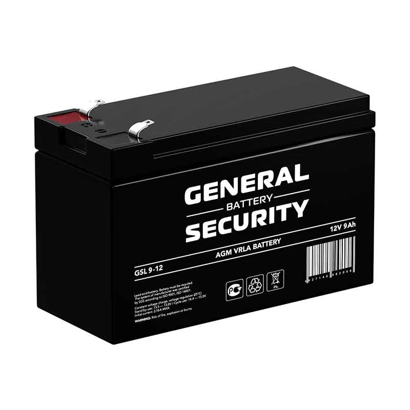 Аккумулятор General Security GSL 9-12 (12V /9  Ah, lead-acid)