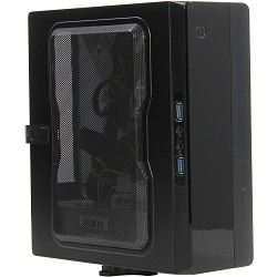 Корпус mITX Desktop/Mini Tower Powerman EQ101BK PM-200ATX (200W, С БП, черный, внутр. 2 x 2.5", 2 x USB3.0)